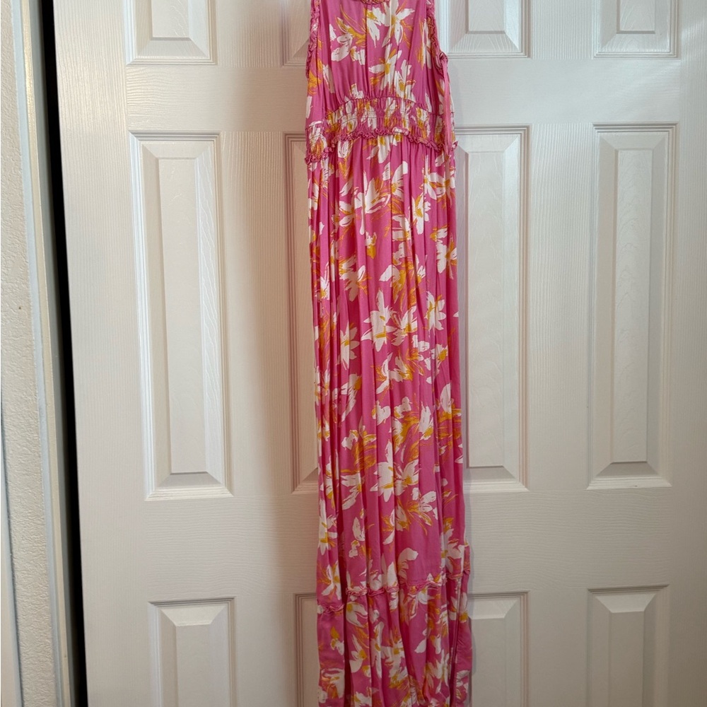 Pink Floral Maxi Dress